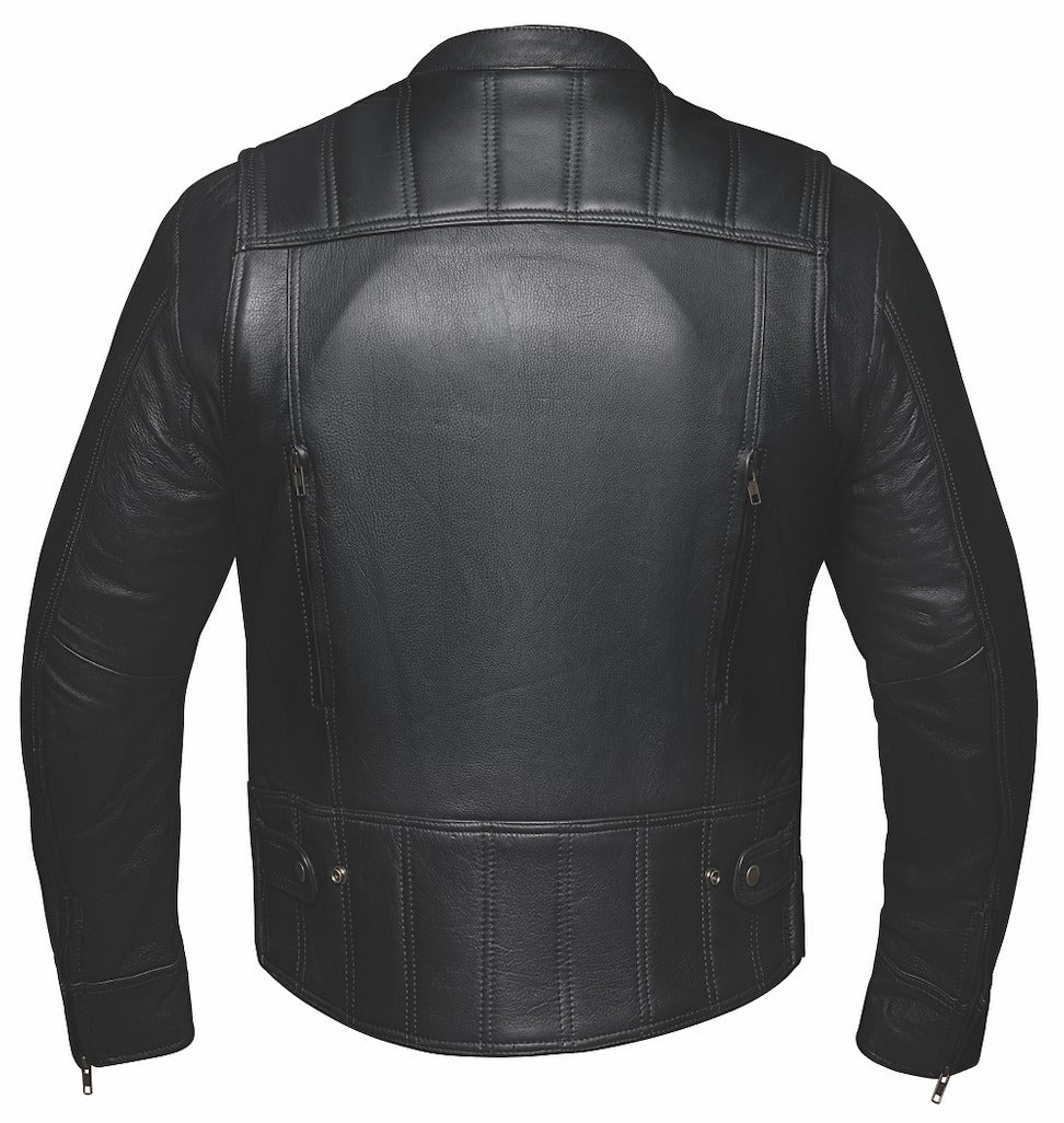 Cowhide leather thunderhead jacket for motorcycle enthusiasts