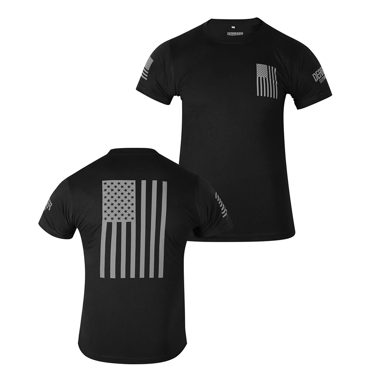 Mens Reflective Flag T-Shirt - Black