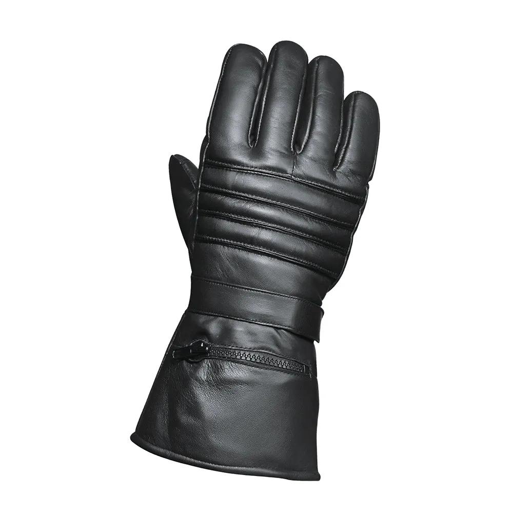Crafted from premium cowhide leather, they feature a full gauntlet design for extended coverage.