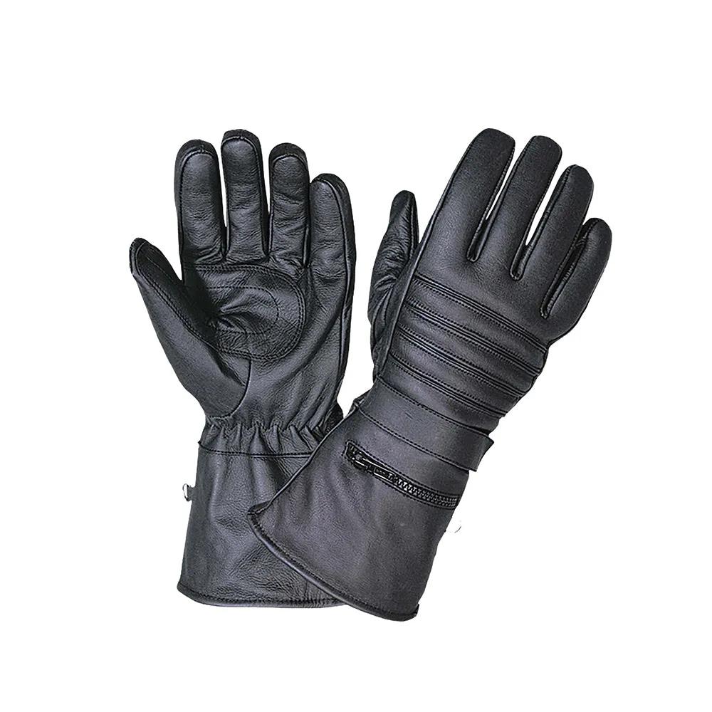 Crafted from premium cowhide leather, they feature a full gauntlet design for extended coverage.