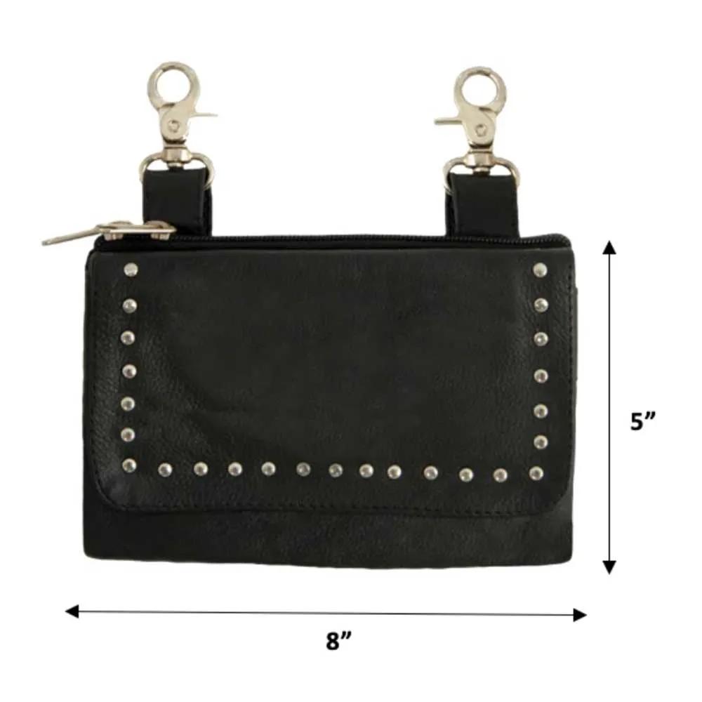 Elevate your riding gear with the Ladies Leather Clip-On Bag from Unik, meticulously crafted from luxurious cowhide leather