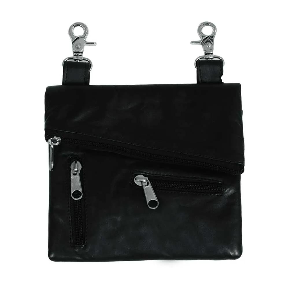 Elevate your riding gear with the Ladies Leather Clip-On Bag from Unik, meticulously crafted from luxurious cowhide leather.