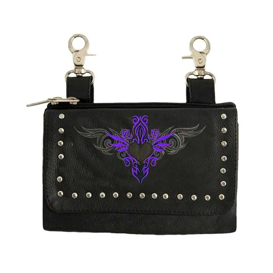 Elevate your riding gear with the Ladies Leather Clip-On Bag from Unik, meticulously crafted from luxurious cowhide leather.
