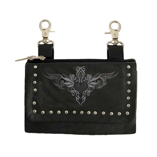 Elevate your riding gear with the Ladies Leather Clip-On Bag from Unik, meticulously crafted from luxurious cowhide leather