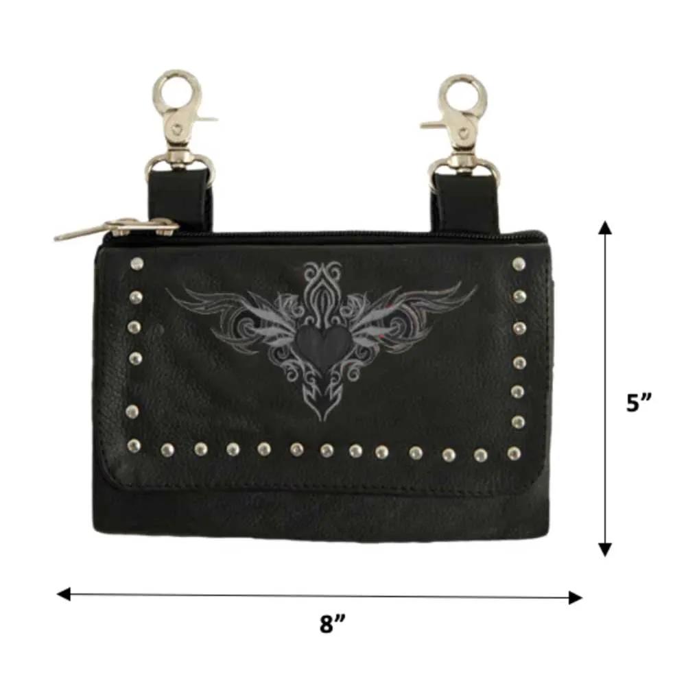 Elevate your riding gear with the Ladies Leather Clip-On Bag from Unik, meticulously crafted from luxurious cowhide leather