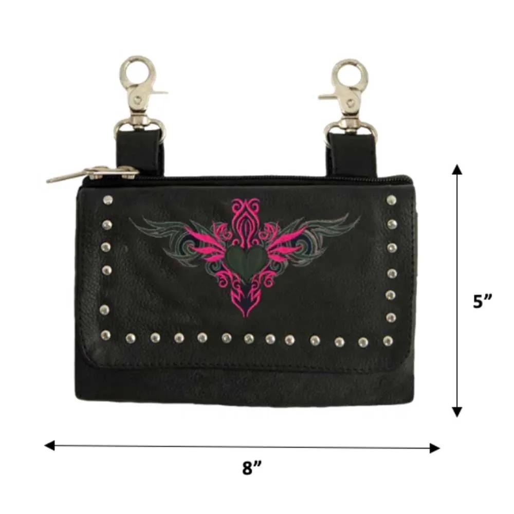 Elevate your riding gear with the Ladies Leather Clip-On Bag from Unik, meticulously crafted from luxurious cowhide leather