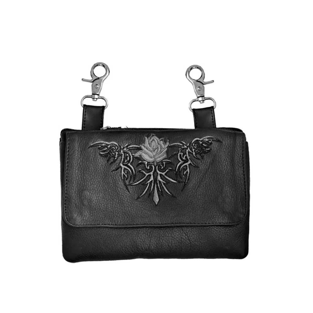 Elevate your riding gear with the Ladies Leather Clip-On Bag from Unik, meticulously crafted from luxurious cowhide leather