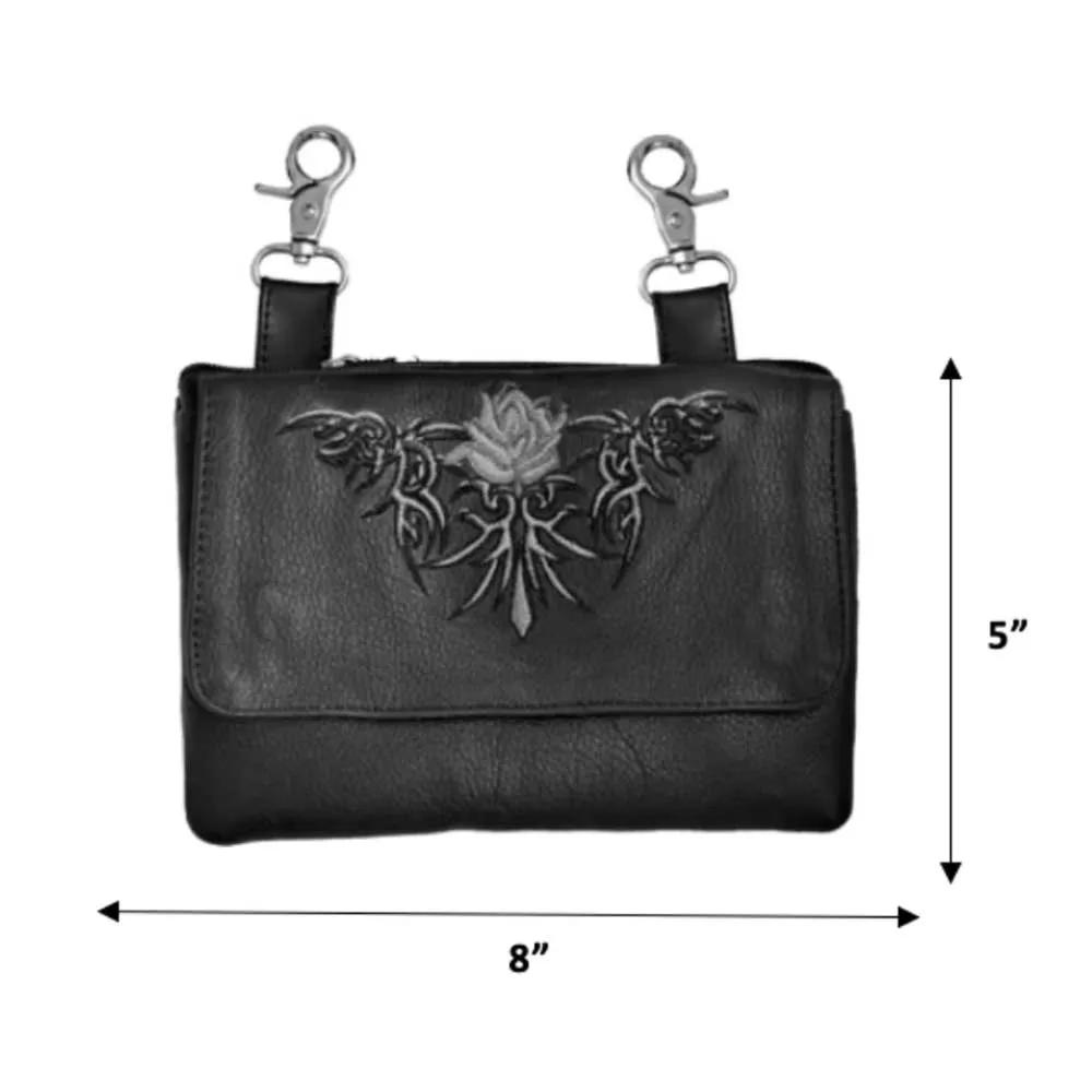 Elevate your riding gear with the Ladies Leather Clip-On Bag from Unik, meticulously crafted from luxurious cowhide leather