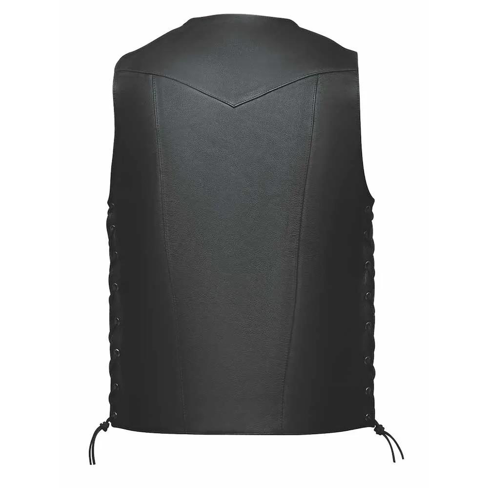 Crafted from cowhide leather and meticulously designed in Pakistan, this vest features a unique color that adds character and charm.