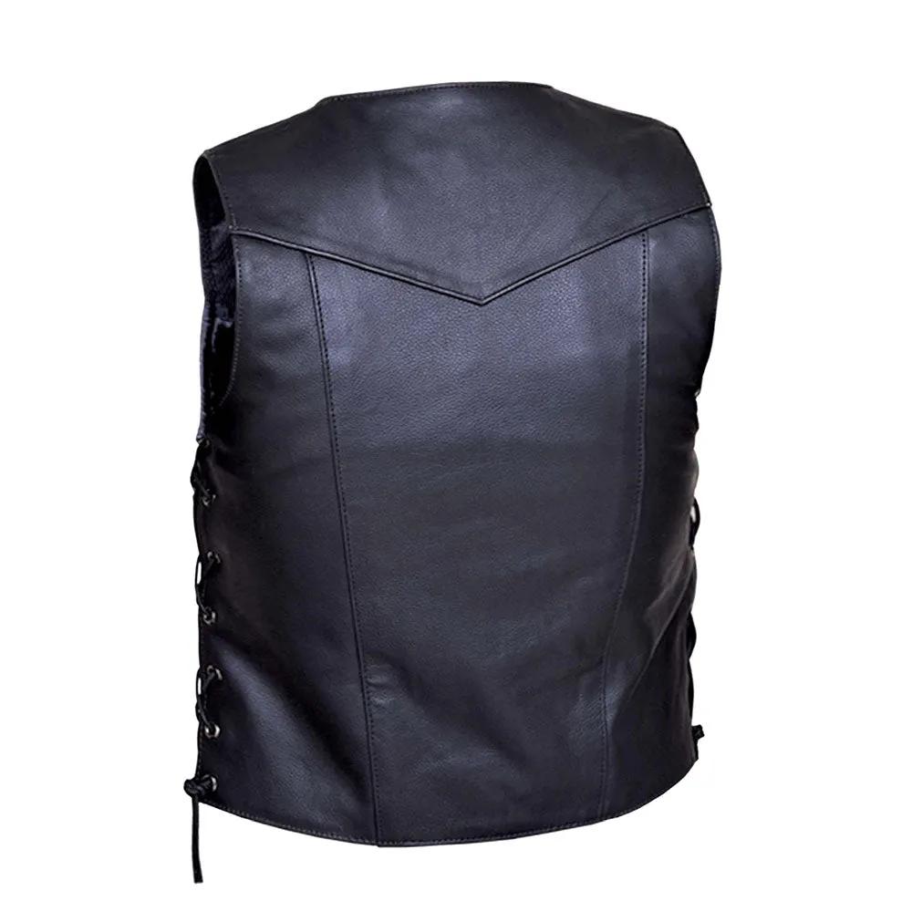 Featuring a robust construction with cowhide leather and antique silver hardware, it offers ample storage with 4 external and 6 internal pockets, including concealed carry options