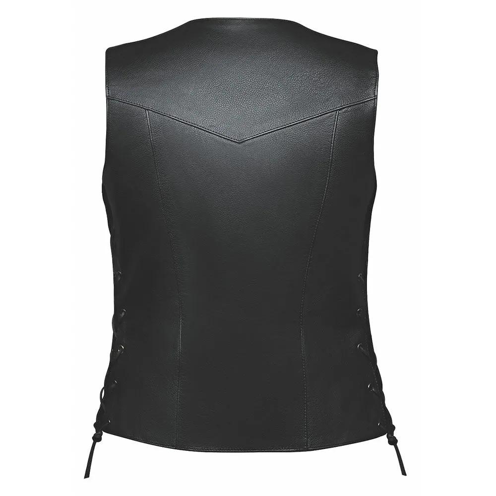 Soft cowhide leather construction for a luxurious feel and durability
Sleek black color for versatility
Four exterior pockets for easy access to essentials