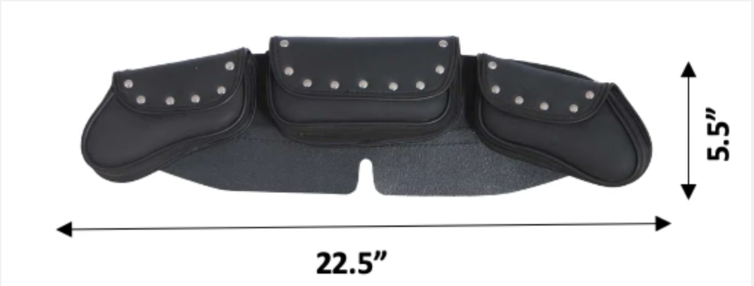 motorcycle windshield bag with 3 compartments