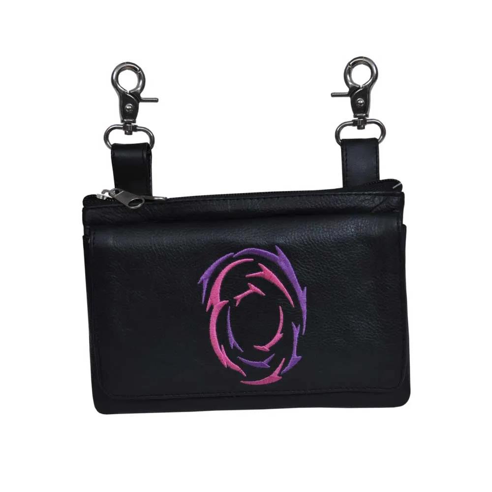 Elevate your riding gear with the Ladies Leather Clip-On Bag from Unik, meticulously crafted from luxurious cowhide leather.