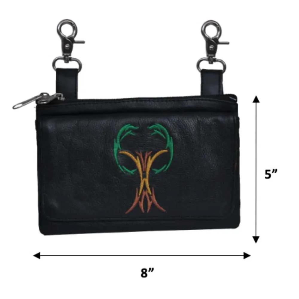 Elevate your riding gear with the Ladies Leather Clip-On Bag from Unik, meticulously crafted from luxurious cowhide leather.