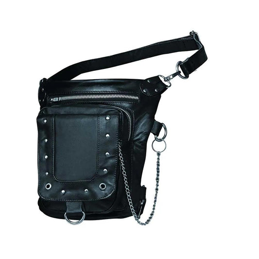 Enhance your motorcycle gear with the Ladies Leather Thigh Bags from Unik, meticulously crafted from high-quality cowhide leather.
