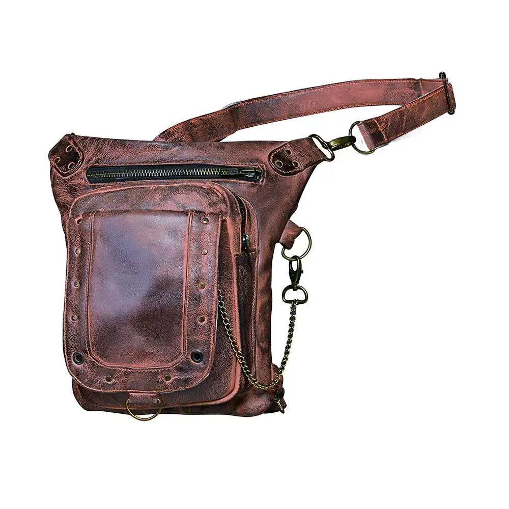 Enhance your motorcycle gear with the Ladies Leather Thigh Bags from Unik, meticulously crafted from high-quality cowhide leather