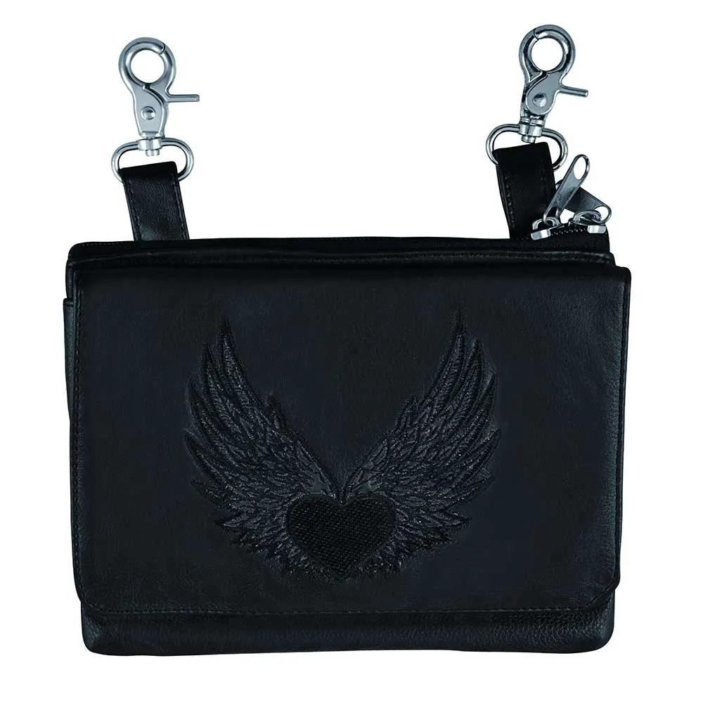 Elevate your riding gear with the Ladies Leather Clip-On Bag from Unik, meticulously crafted from luxurious cowhide leather.
