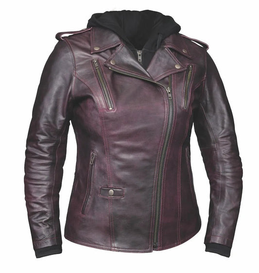 Discover the perfect blend of style and functionality with the Style # 6841.17 Ladies Premium (Yomi) Vented Hoody Jacket by Derringer Leather.