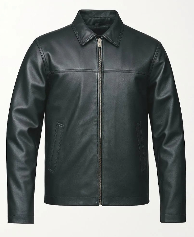 buffalo leather jacket in sleek black for classic style