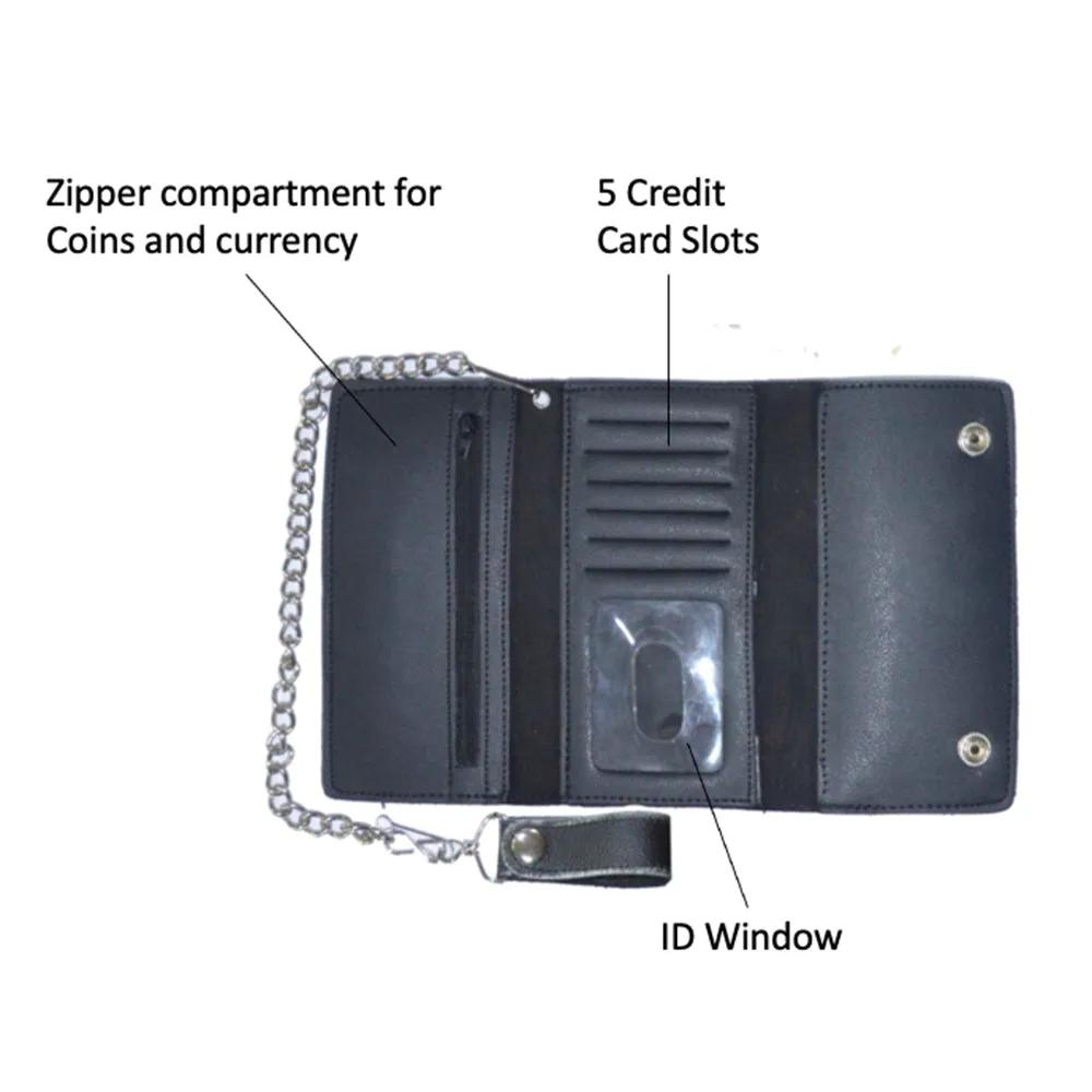 Ideal for motorcycle riders and enthusiasts, they offer multiple compartments for cards, cash, and coins, ensuring practicality on the go.