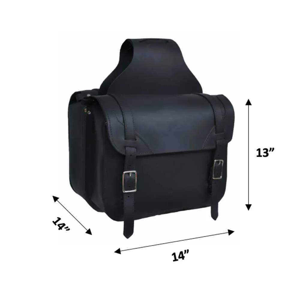 It offers compact dimensions with ample storage space, sturdy construction, and a classic design suitable for motorcycle enthusiasts. Made in Pakistan.