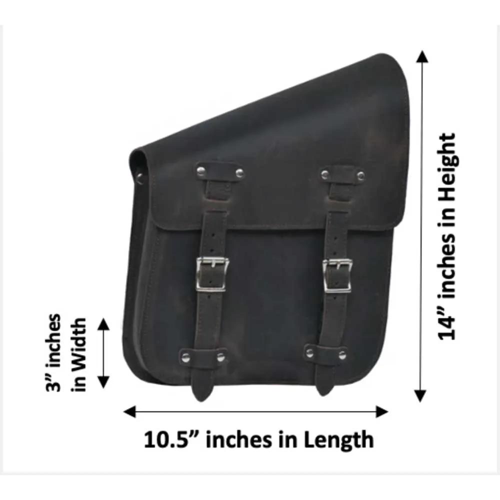 Crafted from cowhide leather in a distressed brown finish, it exudes a timeless appeal suitable for motorcycle enthusiasts seeking both functionality and aesthetics.