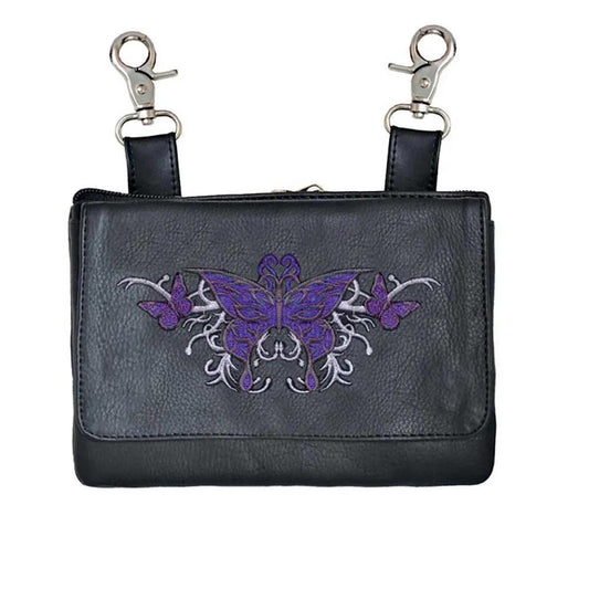 Elevate your riding gear with the Ladies Leather Clip-On Bag from Unik, meticulously crafted from luxurious cowhide leather.