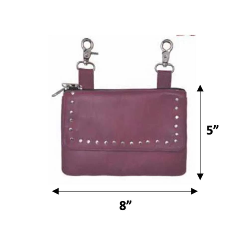 Elevate your riding gear with the Ladies Leather Clip-On Bag from Unik, meticulously crafted from luxurious cowhide leather.
