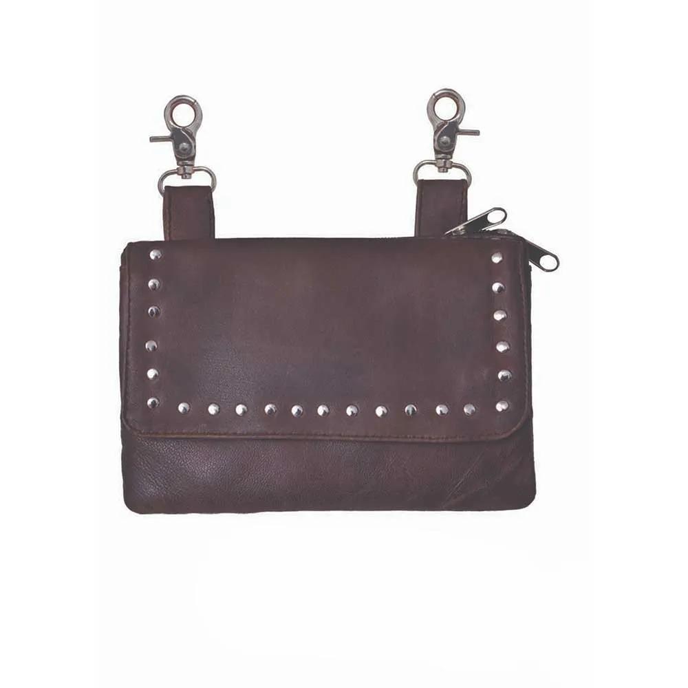 Elevate your riding gear with the Ladies Leather Clip-On Bag from Unik, meticulously crafted from luxurious cowhide leather