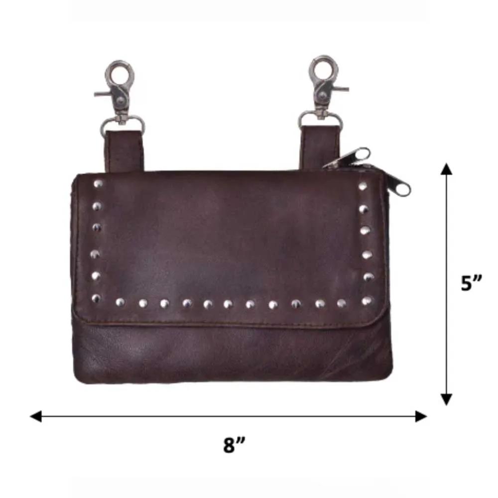Elevate your riding gear with the Ladies Leather Clip-On Bag from Unik, meticulously crafted from luxurious cowhide leather