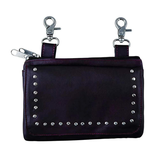 Elevate your riding gear with the Ladies Leather Clip-On Bag from Unik, meticulously crafted from luxurious cowhide leather