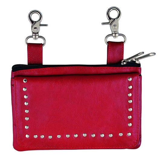 Elevate your riding gear with the Ladies Leather Clip-On Bag from Unik, meticulously crafted from luxurious cowhide leather.