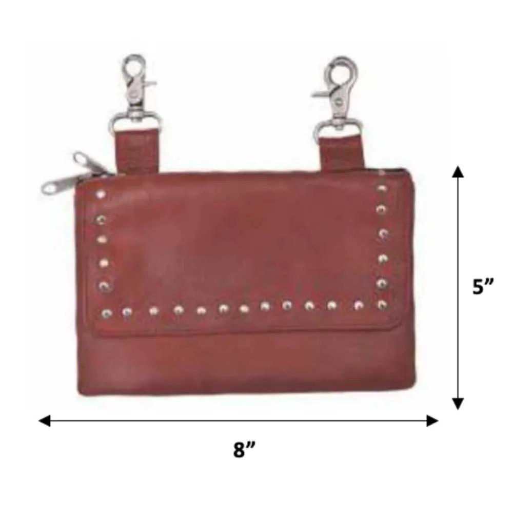 Elevate your riding gear with the Ladies Leather Clip-On Bag from Unik, meticulously crafted from luxurious cowhide leather.