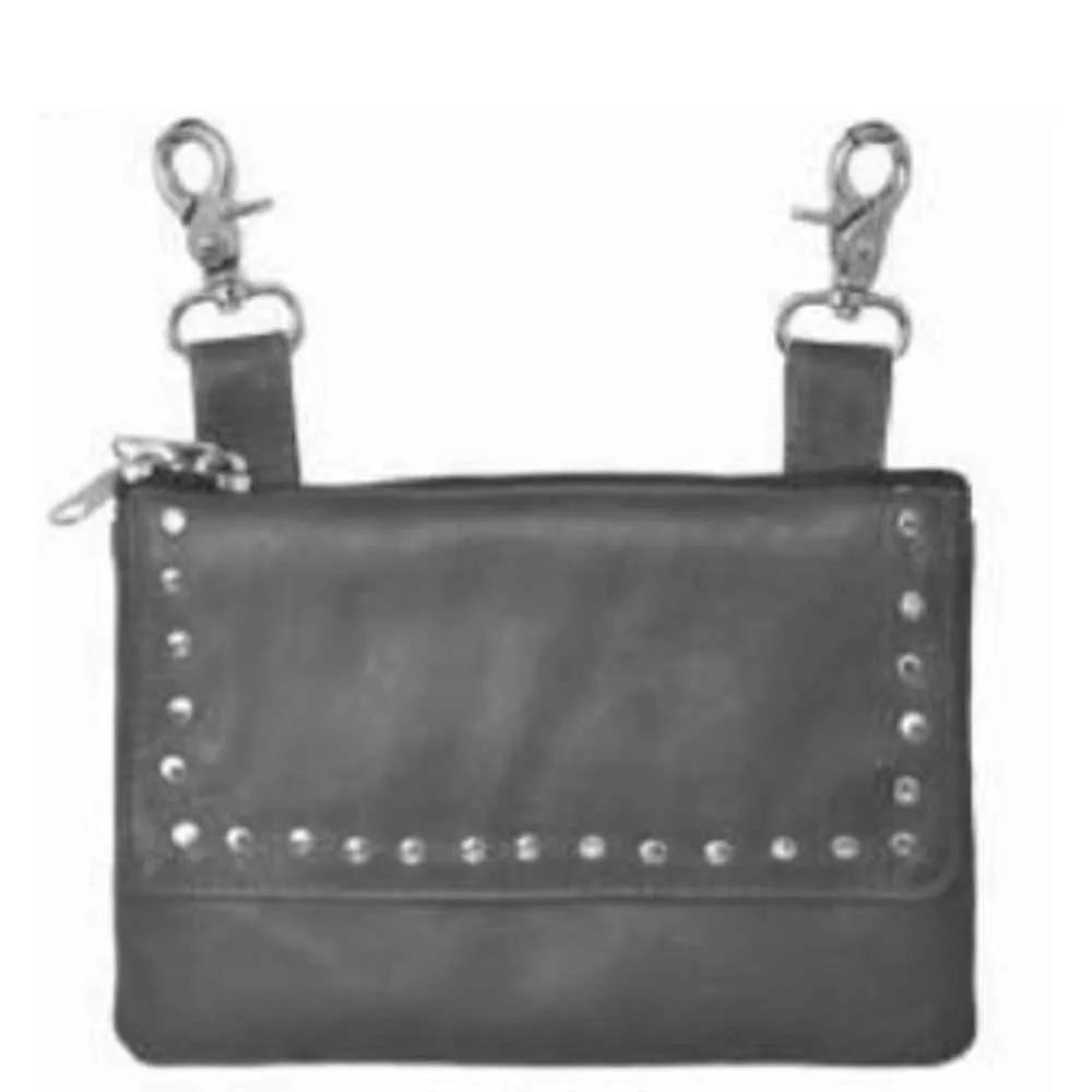 Elevate your riding gear with the Ladies Leather Clip-On Bag from Unik, meticulously crafted from luxurious cowhide leather.