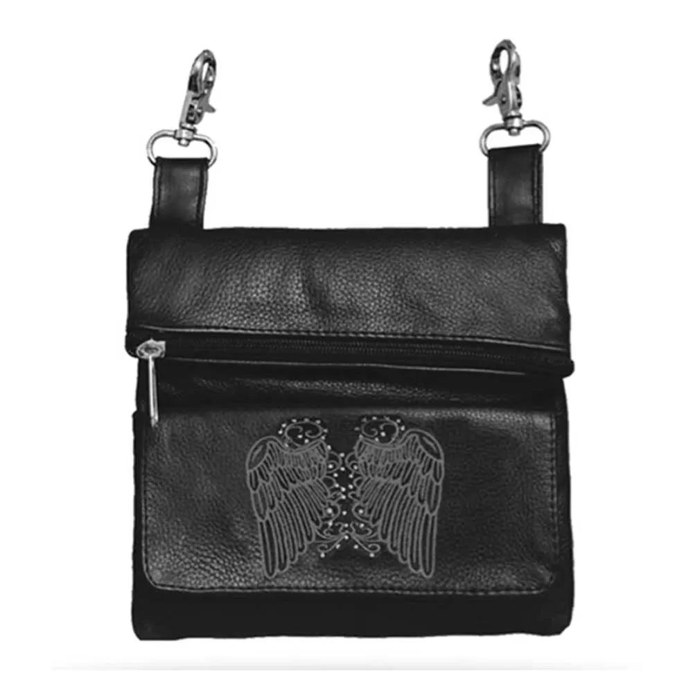 Elevate your riding gear with the Ladies Leather Clip-On Bag from Unik, meticulously crafted from luxurious cowhide leather.