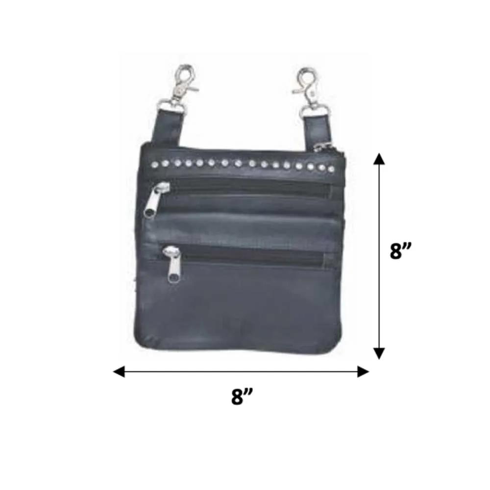 Elevate your riding gear with the Ladies Leather Clip-On Bag from Unik, meticulously crafted from luxurious cowhide leather.