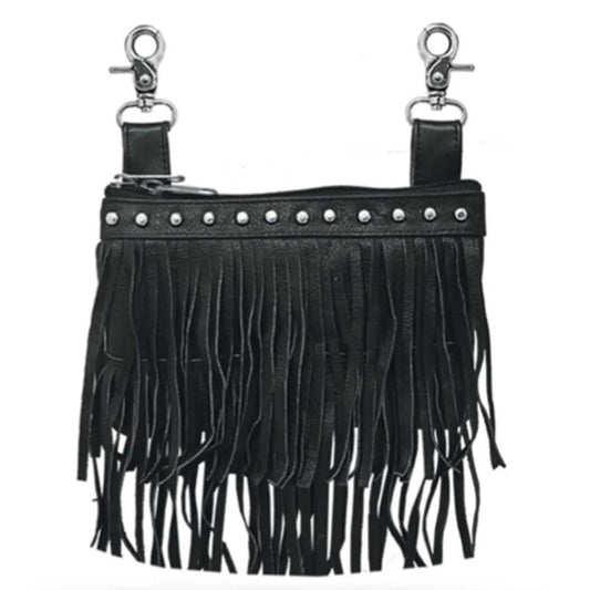 Elevate your riding gear with the Ladies Leather Clip-On Bag from Unik, meticulously crafted from luxurious cowhide leather.