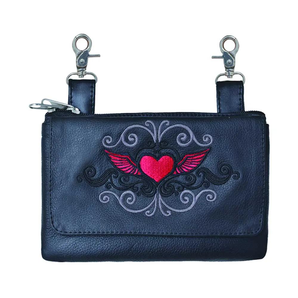 Elevate your riding gear with the Ladies Leather Clip-On Bag from Unik, meticulously crafted from luxurious cowhide leather