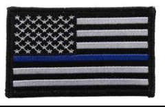 American flag patch black and white