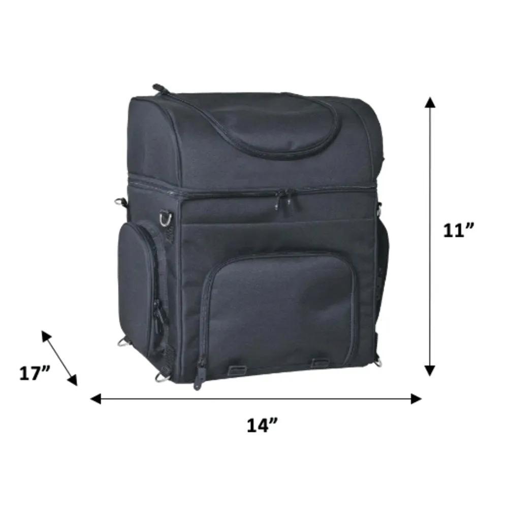 Black backpack with compartments