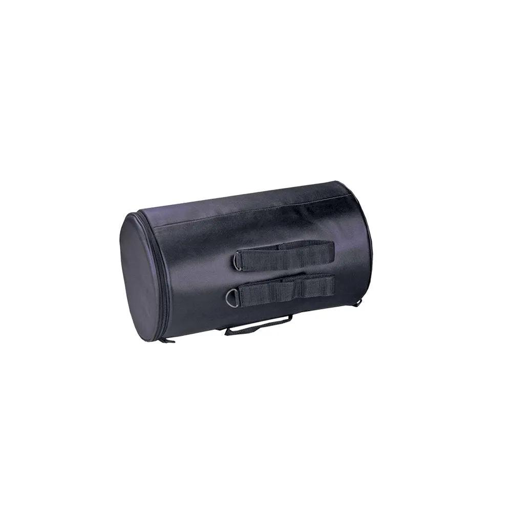 Black cylindrical carrying case
