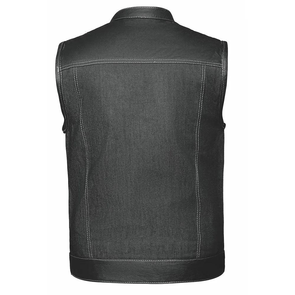 Black denim vest sleeveless