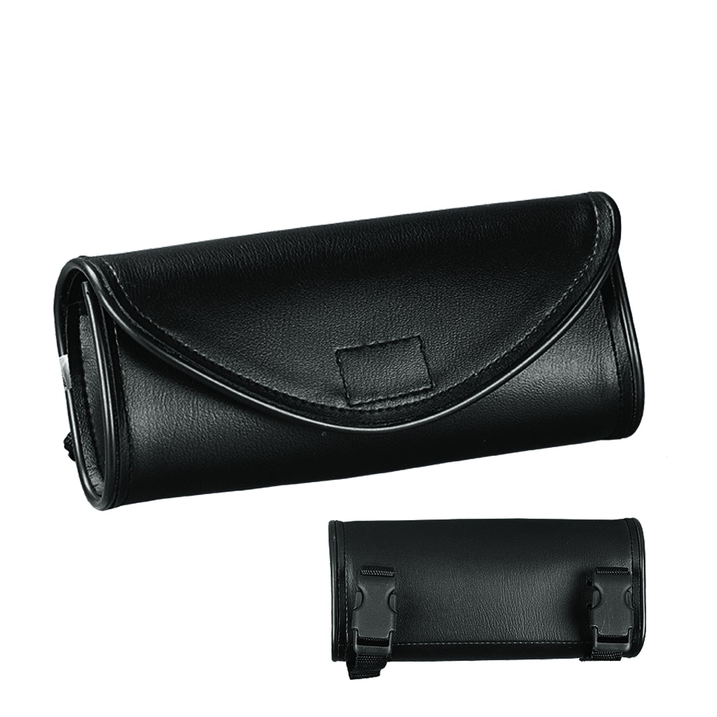 Black leather clutch bag with holders