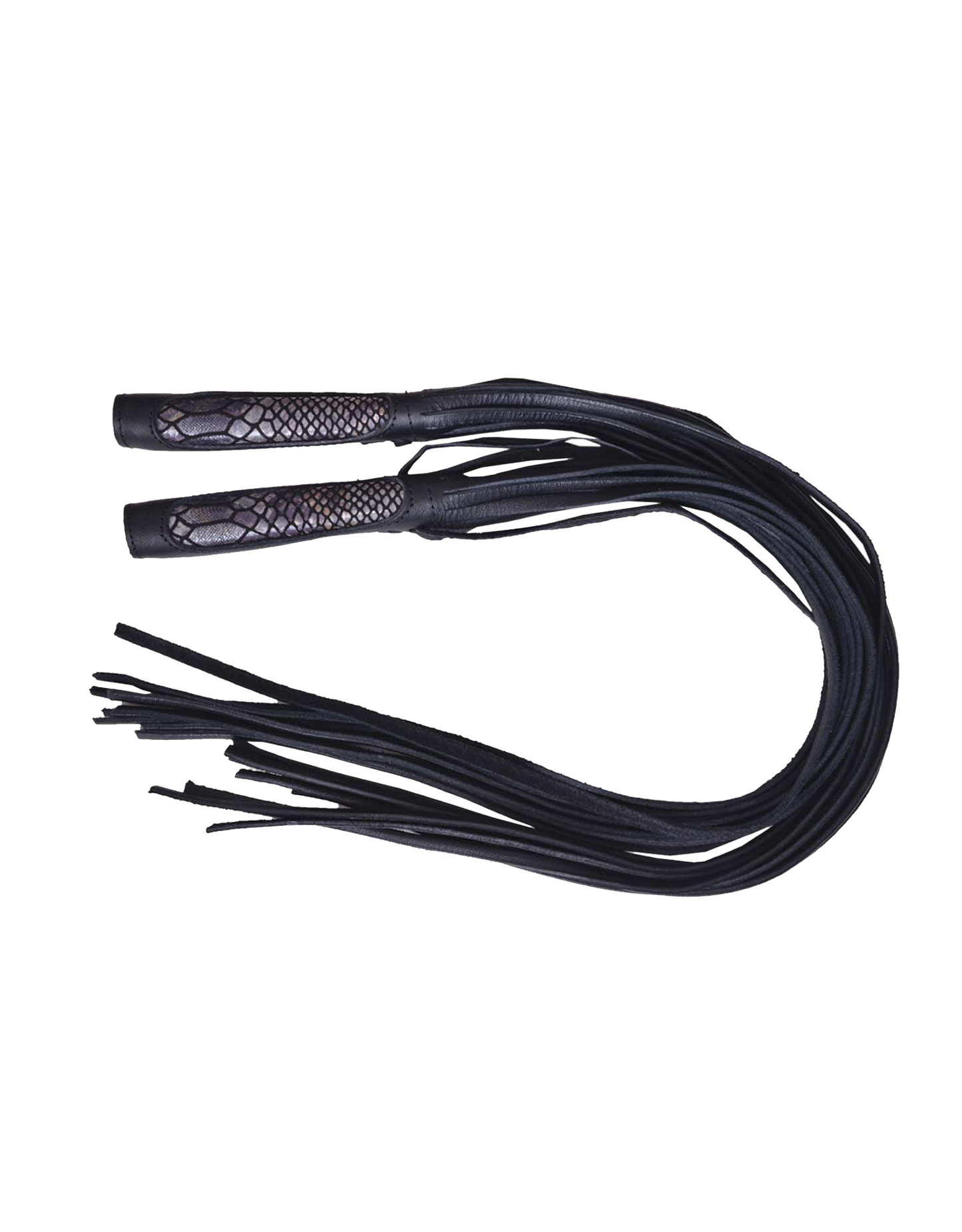 Black leather flogger