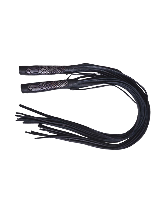 Black leather flogger