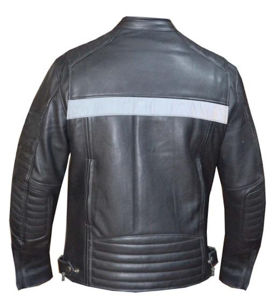 Black leather jacket for night riders
