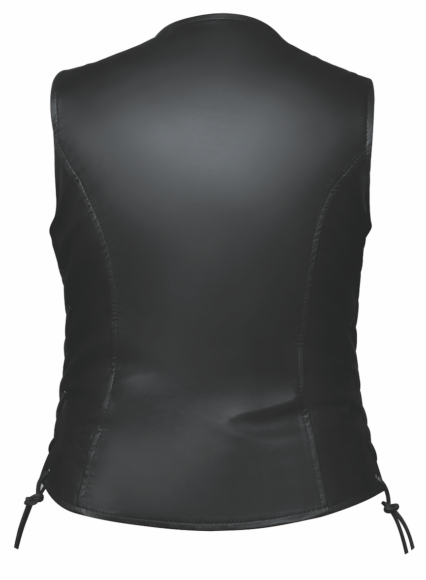 Black leather vest with laces