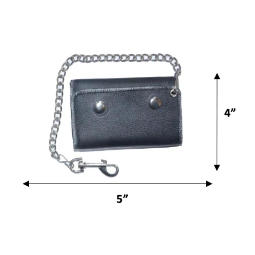 leather wallet with stud button closer