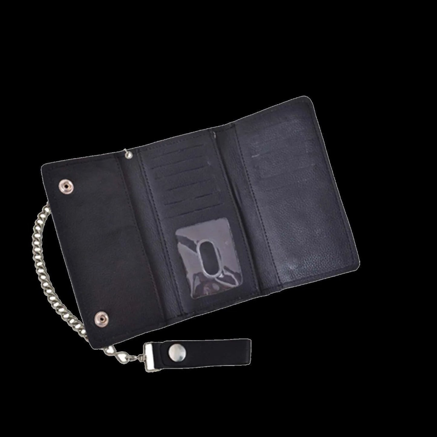 Black leather wallet key chain