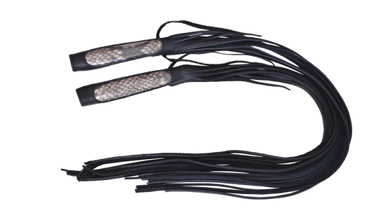 Black leather whips